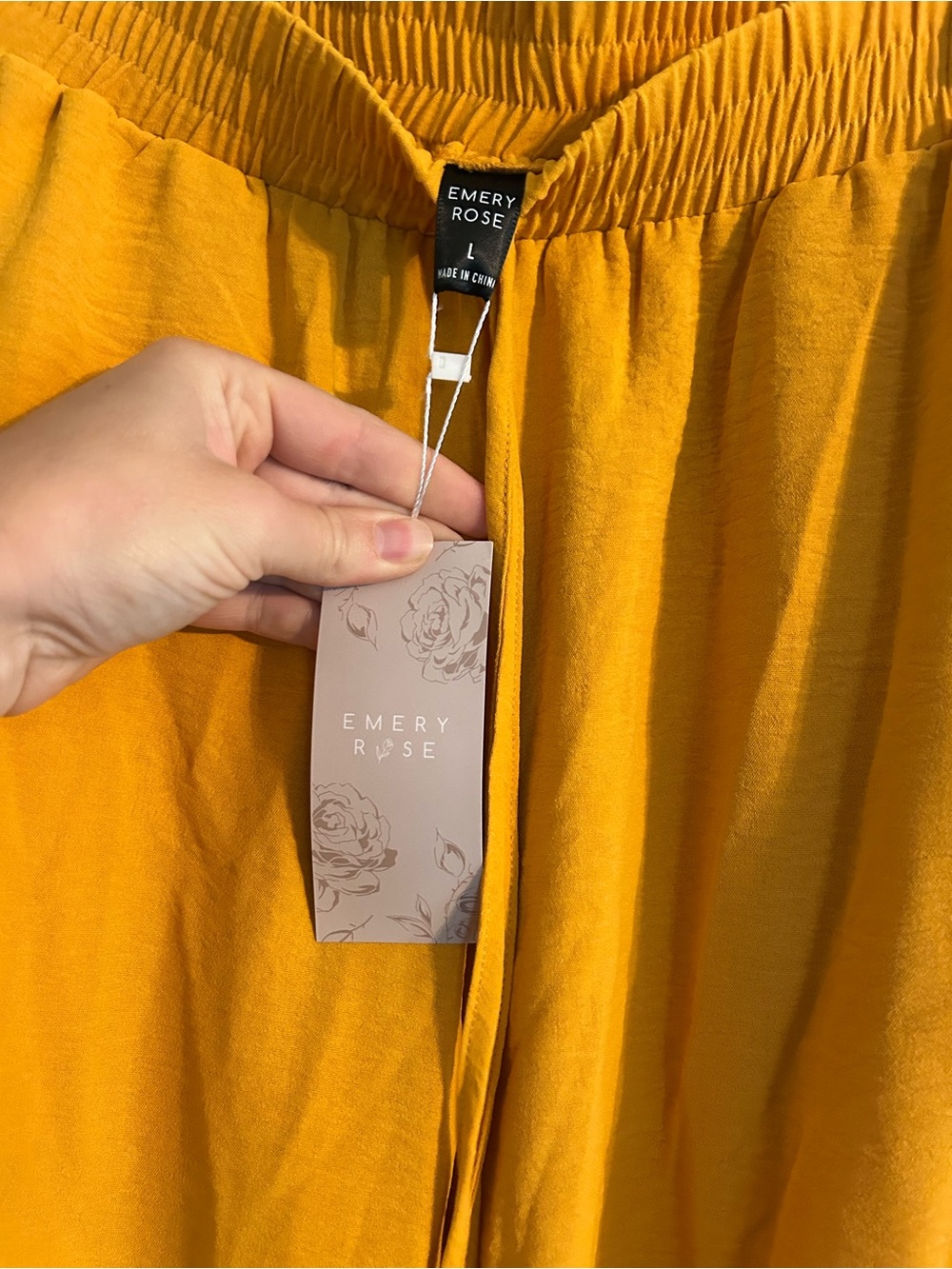 NWT Wide Leg Drawstring Pants - Mustard Yellow - Picture 3 of 5